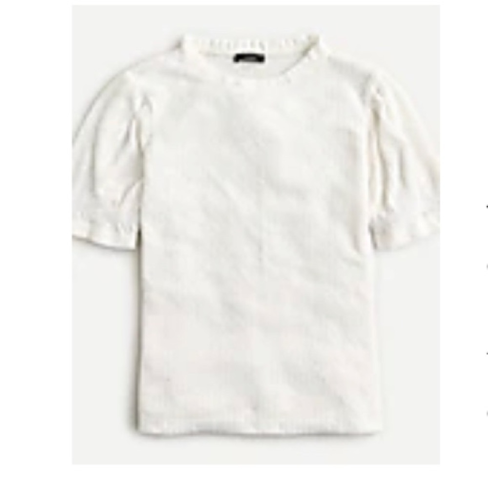 J.Crew women’s sweater, short sleeve size large Puff-sleeve pointelle top